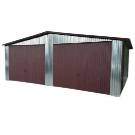 garaz-blaszany-75-m-dwuspadowy-ocynk-ciemny-braz-montaz-gratis