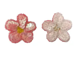 aplikacja-kwiat-z-cekinow-na-siatce-koralowy-neon-4-cm