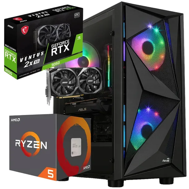 Komputer Gamingowy Ryzen 5 4,2GHz || RTX 3050 6GB || 32GB/2TB SSD Win 11