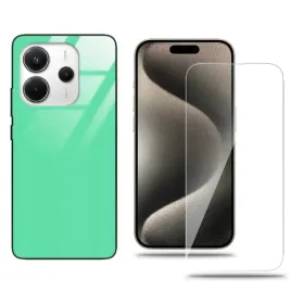 etui-do-xiaomi-redmi-note-14-4g-glass-case-mietowy-zestaw-szklo-hartowane