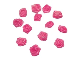 kwiatki-roze-z-satyny-rozowe-2-cm