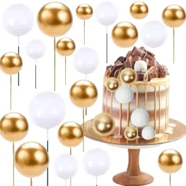 dekoracja-topper-na-tort-kule-zlote-biale-mix-komunia-chrzest-roczek-108szt