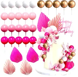 topper-na-tort-dekoracja-zestaw-kule-zlote-rozowe-biale-mix-wachlarze