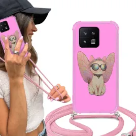 etui-do-xiaomi-13-anti-shock-crossbody-pancerne-girly-positive-vibes-wzory