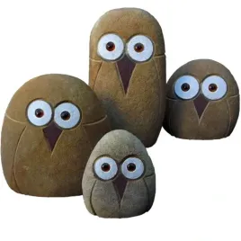 ozdoby-do-ogrodu-z-kamieni-figurki-sowy-zestaw-4sz