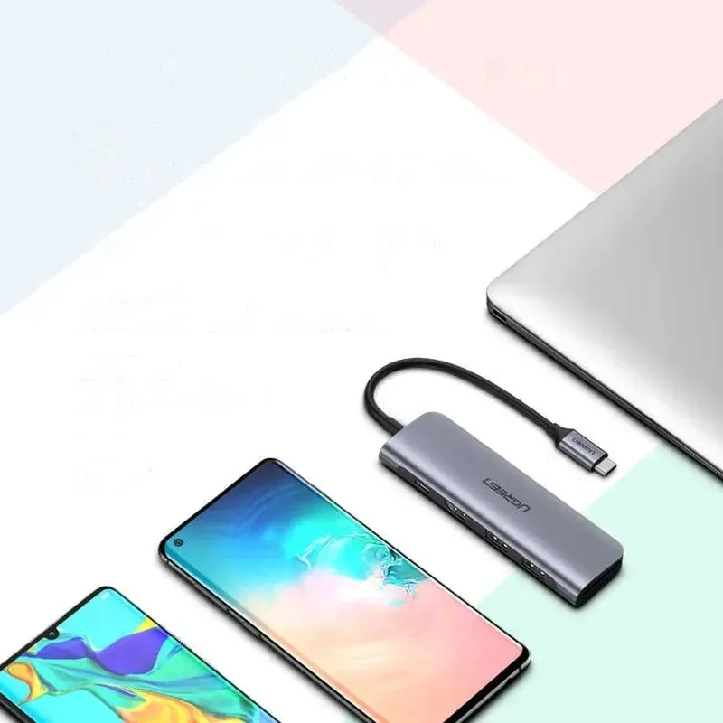 adapter-6w1-ugreen-hub-usb-c-do-usb-hdmi-sd-100w-stan-nowy