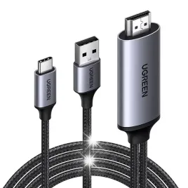 ugreen-kabel-przewod-w-oplocie-adapter-hdmi-do-usb-c-4k-60hz-5v-1a-1m