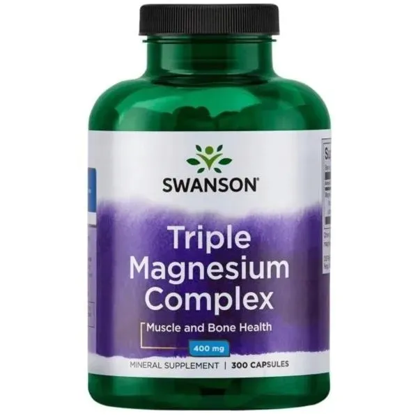 Swanson Triple Magnesium Complex 400mg 300caps | MAGNEZ, NERWY