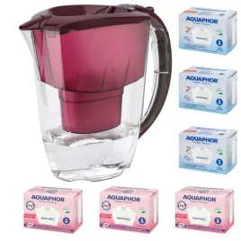 dzbanek-filtrujacy-aquaphor-amethyst-28-l-6-wkladow-3-3mg-wisniowy