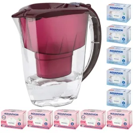 dzbanek-filtrujacy-aquaphor-amethyst-28-l-10-wkladow-5-5mg-wisniowy