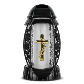 znicz-artystyczny-gloria-25-cm-zloty-kapliczka-krzyz-z-roza-z-wkladem