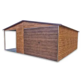 garaz-blaszany-dwuspadowy-drewnopodobny-45-25-wiata-na-slupkach-premium