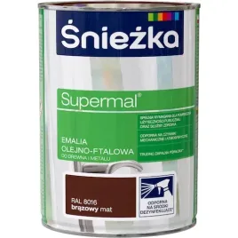 sniezka-supermal-emalia-olejno-ftalowa-brazowy-ral8016-mat-08l