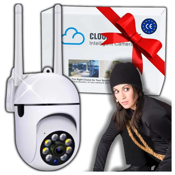 KAMERA IP WIFI ZEWNĘTRZNA OBROTOWA FULL HD CZUJNIK RUCHU PODGLĄD TELEFON