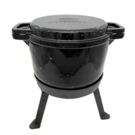 2-x-kociolek-mysliwski-zeliwny-emaliowany-10-l-patelnia-garnek-na-ognisko