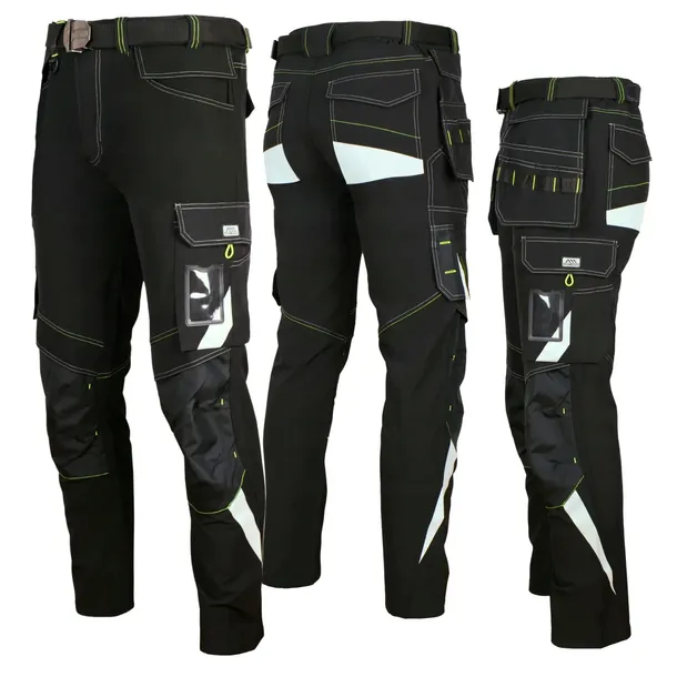Spodnie męskie robocze SOFTSHELL Elastyczne STRETCH dodatkowe Kieszenie 56