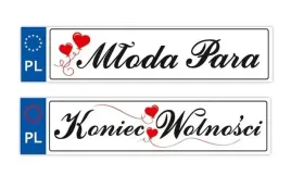 tablice-samochodowe-slubne-tablica-x2-zestaw-na-samochod-para-mloda