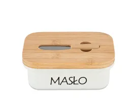 2-x-maselniczka-biala-metalowa-z-deseczka-do-krojenia-z-nozykiem-elitehoff