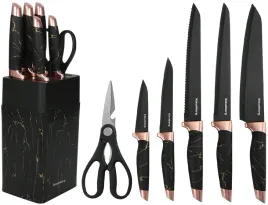 2-x-zestaw-nozy-kuchennych-w-bloku-czarny-marmur-komplet-7el-nozyczki-ostrz