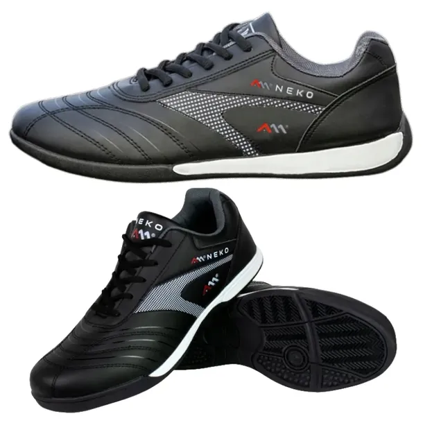 Buty męskie SNEAKERSY sportowe czarne półbuty skórzane Bardzo Lekkie r. 43