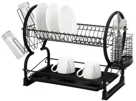 2-x-suszrka-do-naczyn-dwupoziomowa-czarna-ociekacz