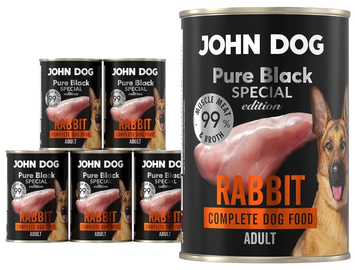 John Dog KRÓLIK mokra karma dla psa Pure Black Special KRÓLIK 6x400g