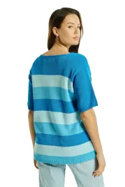 bluzka-damska-wzor-motyw-w-paski-one-size-polska-niebieska-kamea-listera