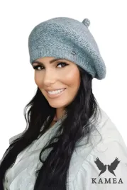 szary-beret-damski-zimowy-polar-welna-meryno-polski-kamea-ofelia
