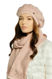 komplet-damski-beret-i-szalik-z-cekinami-polski-rozowy-zestaw-piwonia