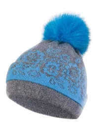 turkusowa-damska-czapka-zimowa-z-naturalnym-pomponem-z-lisa-polska-lessie