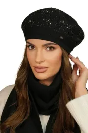 komplet-damski-beret-i-szalik-z-cekinami-polski-czarny-zestaw-piwonia