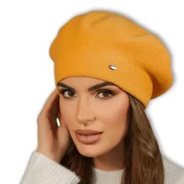welniany-beret-damski-elegancki-wysoka-nozka-polski-kiang-kolor-cytryn