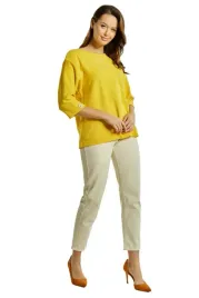 zolta-bluzka-damska-sweterek-sweter-na-lato-rozmiar-m-polska-kamea-kalina