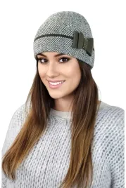 czapka-damska-khaki-elegancka-zdobiona-dzetami-subtelna-kokarda-bolonia