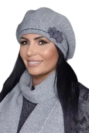 beret-damski-w-pepitke-ozdobna-kokarda-i-pasek-polski-grafitowy-helena