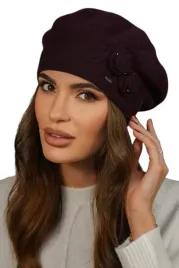 welniany-beret-damski-fioletowy-zimowy-elegancki-wysoka-nozka-polski-bara