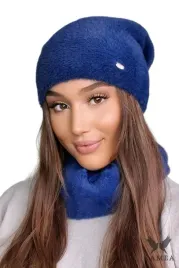 czapka-damska-smerfetka-beanie-futerkowa-struktura-kamea-iryda-granatowa