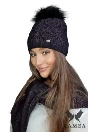 komplet-damski-czarny-mix-szalik-i-czapka-z-pomponem-welna-merino-frezja