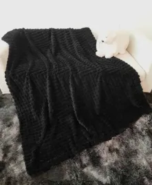 2-x-koc-czarny-200x220-mikrofibra-cieply-pled-narzuta-na-lozko-cotton-world