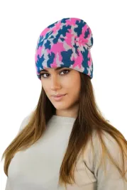 czapka-uniwersalna-beanie-wzor-moro-i-szerokie-wywiniecie-turkusowa-ventura