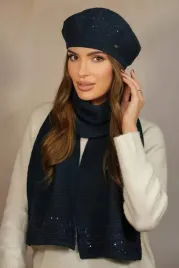 komplet-damski-beret-i-szalik-z-cekinami-polski-granatowy-zestaw-piwonia