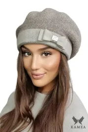 welniany-beret-damski-bezowy-w-pepitke-z-kokardka-polski-kamea-tiona