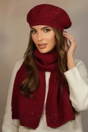 komplet-damski-beret-i-szalik-z-cekinami-polski-zestaw-piwonia-kolor-wino