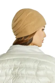 piaskowa-zimowa-czapka-damska-beanie-gladka-welniana-polska-kamea-lily