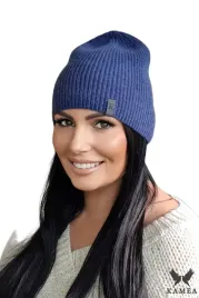 granatowa-czapka-damska-beanie-w-prazek-100percent-welna-jeden-kolor-kamea-draco