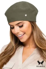 khaki-beret-damski-francuski-ocieplany-podwojna-wiskoza-kamea-nashville