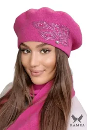 welniany-beret-damski-ozdobna-aplikacja-dzety-perelki-polski-heidi-malinowy