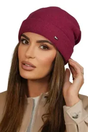 welniana-czapka-damska-beanie-z-wywinieciem-polska-krokus-kolor-fuksja