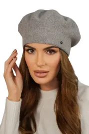 welniany-beret-damski-gladki-na-wysokiej-nozce-polski-kiang-srebrny-silver