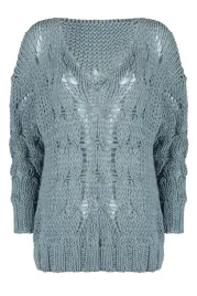 szary-sweter-swetr-azurowy-ozdobny-skosny-splot-oversize-polski-kamea-cleo